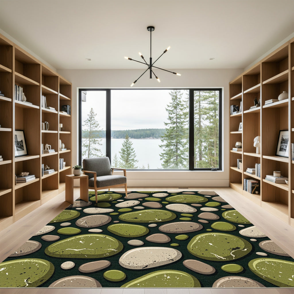 Organic Pebble Cluster Earth Tones Rug