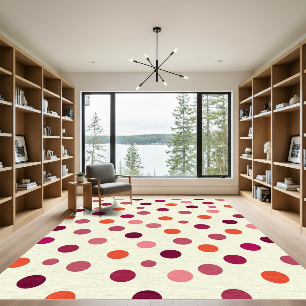 Multicolor Polka Dot Dot Composition Rug
