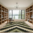 Earth Tones Jagged Chevron Tribal Rug