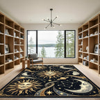 Celestial Sun Moon Stars Constellation Rug