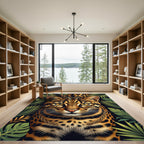 Golden Ocelot Jungle Chain Portrait Rug