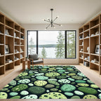 Shades of Blue Green Pebbles Rug