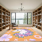 Whimsical Unicorn Floral Garland Rug