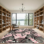 Pink Stripes Zebra Herd Rug