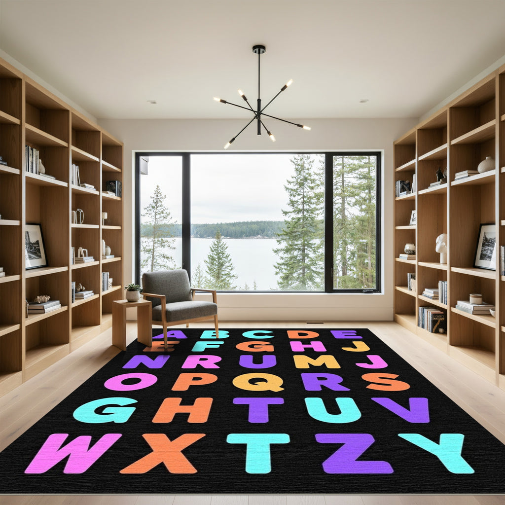 Playful Alphabet Multi Color Block Rug