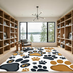 Playful Two Tone Animal Paw Rug
