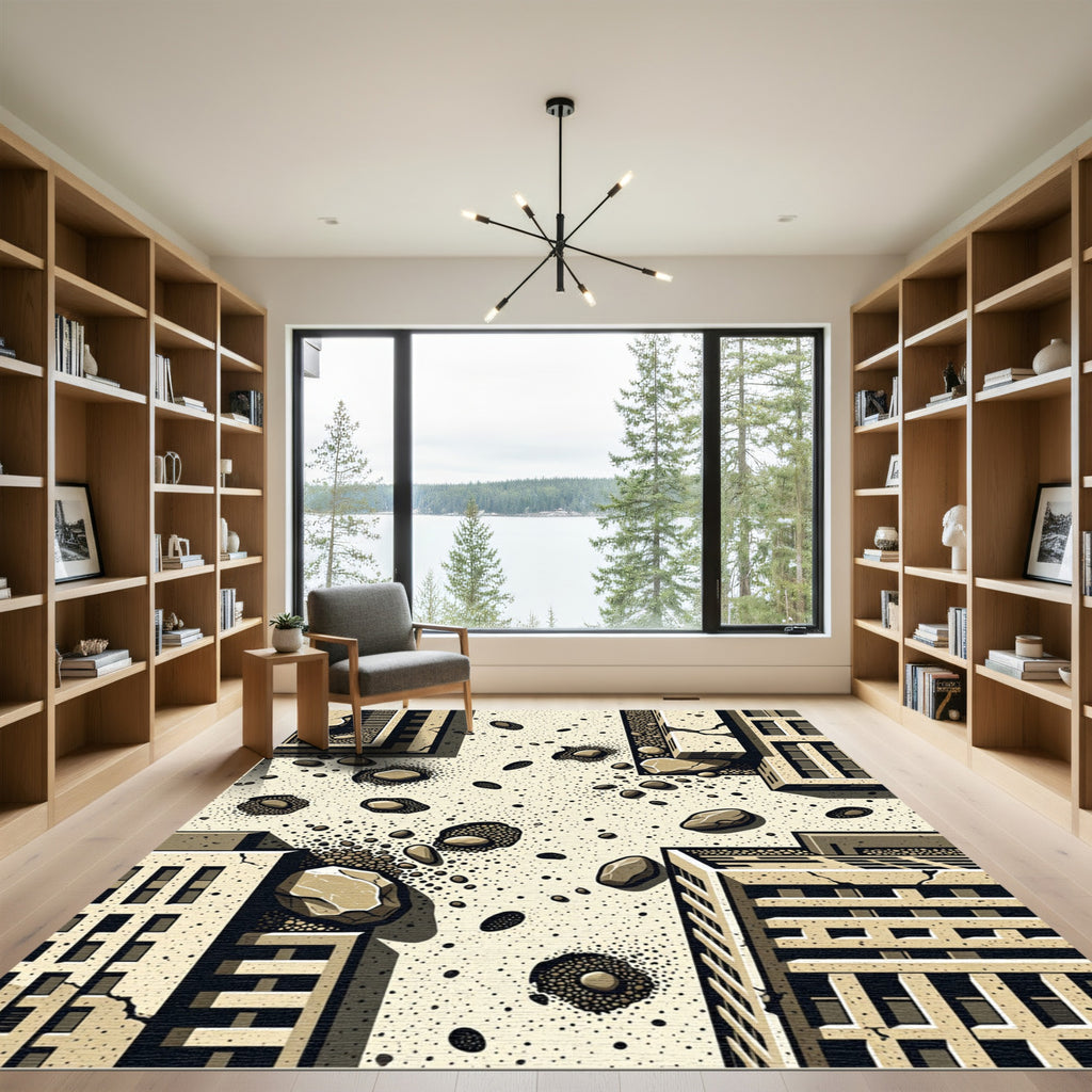 Urban Debris Texture Abstract Rug