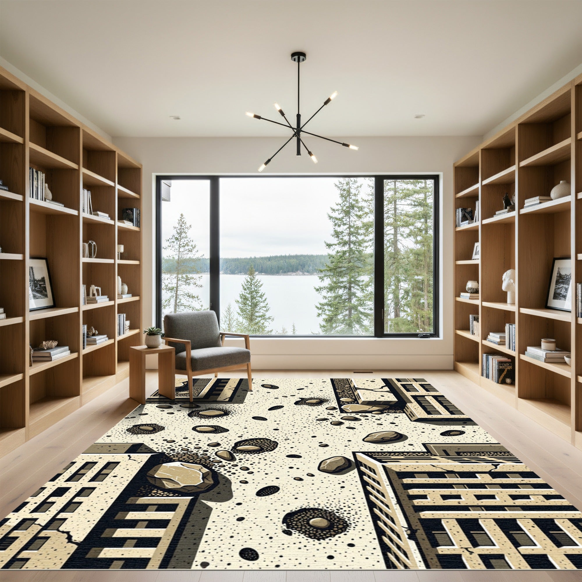 Urban Debris Texture Abstract Rug