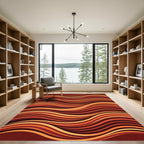Warm Toned Wavy Stripe Rug