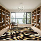 Curved Earthy Animal Stripe Rug