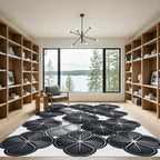 Monochromatic Gray Floral Lattice Accent Rug