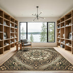 Antique Cream Floral Inlay Rug
