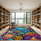 Vibrant Tropical Coral Reef Marine Life Rug