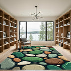 Serene Polished Stones Abstract Composition Rug