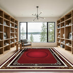 Ornate Red Gold Border Rug