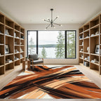 Modern Earthy Abstract Sweep Rug