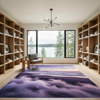 Ethereal Violet Misty Seascape Coastline Rug