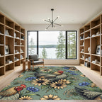 Charming Hen and Meadow Flower Sage Rug