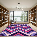 Vibrant Purple Pink Chevron Zigzag Rug