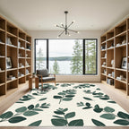 Lush Green Eucalyptus Botanical Leaves Rug