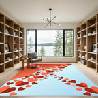 Crimson Gradient Heart Cascade Rug