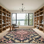 Ornate Rose Gold Scrollwork Damask Rug