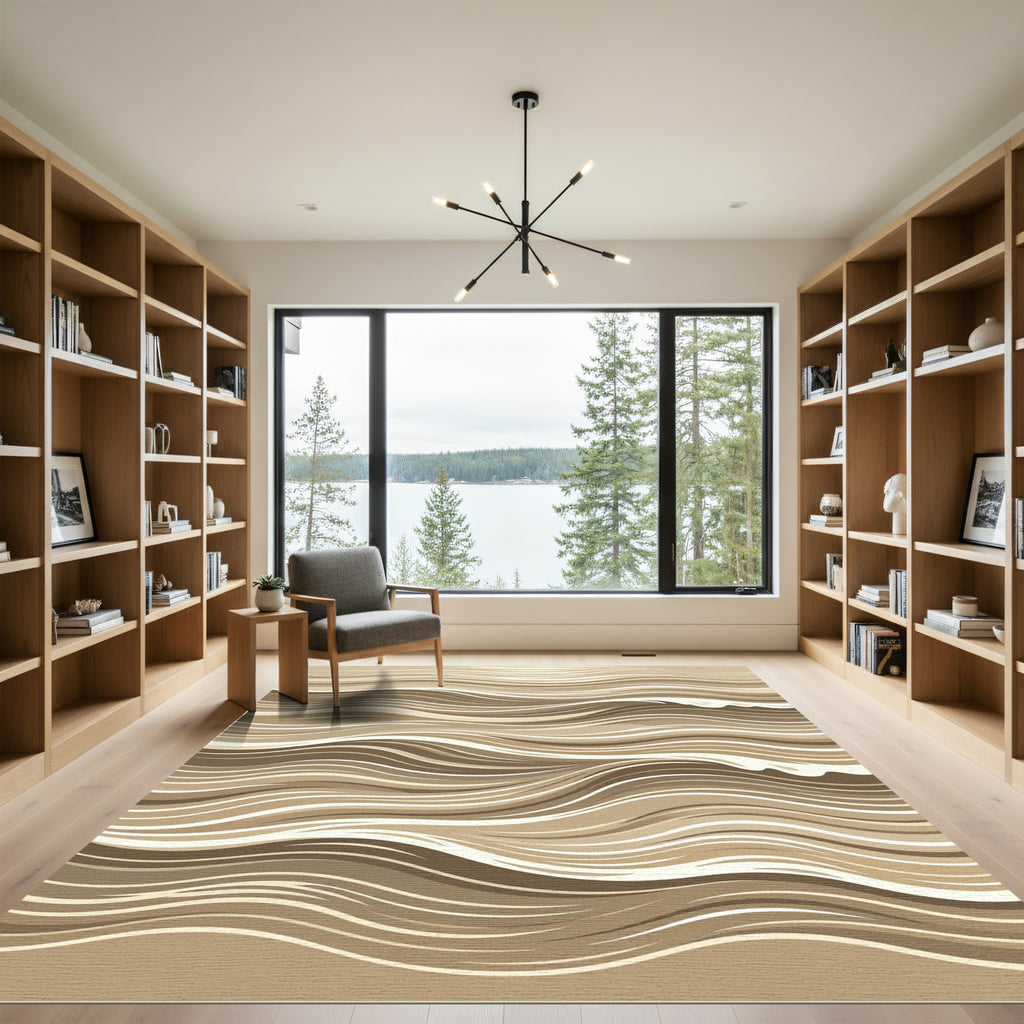 Earthy Tone Organic Wave Rug