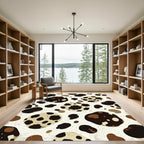 Abstract Spotted Cream and Coffee Animal Rug