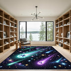 Luminous Cosmic Shooting Star Galaxy Rug