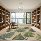 Earthy Tan Fern Frond Repeat Rug
