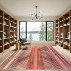 Coral Pink Geometric Stripe Harmony Rug