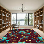 Retro Atomic Orbit Satellite Rug