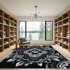 Striking Black White Crystal Agate Rug