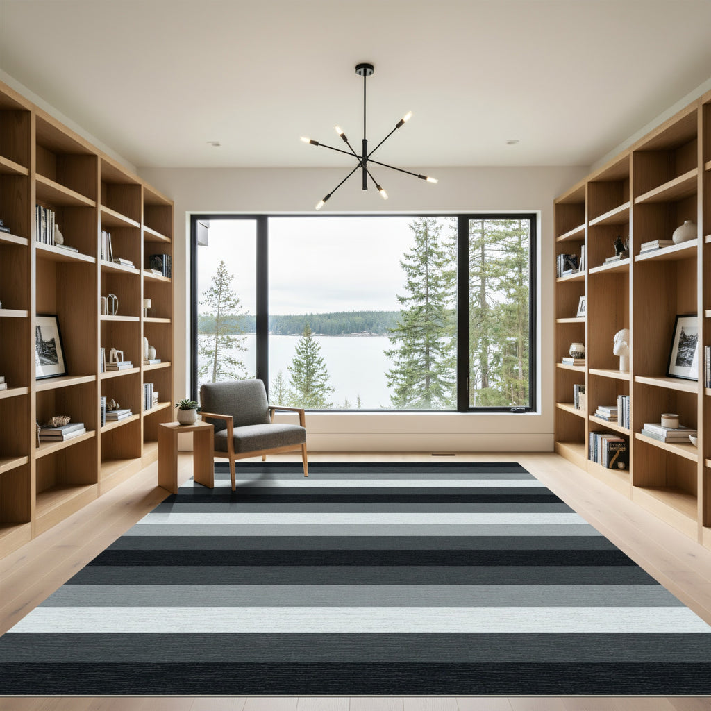 Monochromatic Stripe Gradient Field Rug