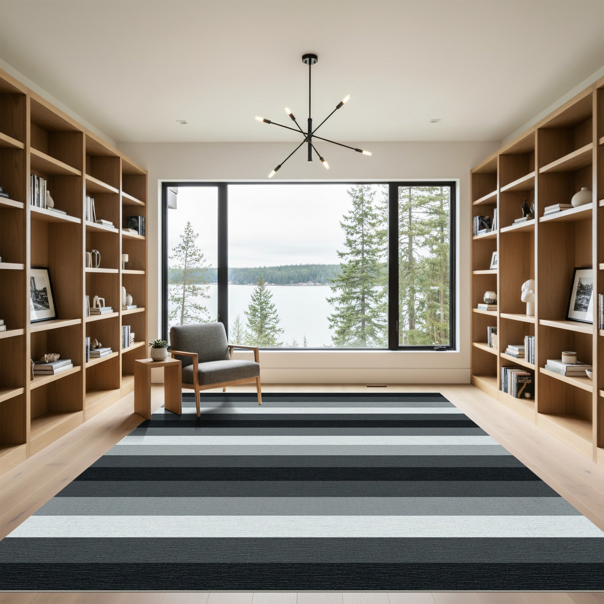 Monochromatic Stripe Gradient Field Rug