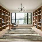Distressed Wood Grain Horizontal Stripes Rug