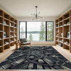 Monochrome Urban Cityscape Highway Overpass Rug