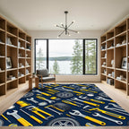 Mechanic Tool Yellow Automotive Gear Art Rug