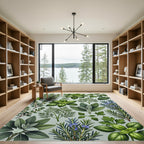 Green Herb Garden Botanical Assemblage Rug