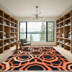 Geometric Terracotta Octagonal Interlocking Lattice Rug