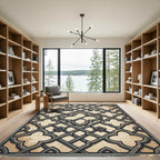 Gray Quatrefoil Lattice With Diamond Accents Rug