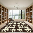 Torn Houndstooth Puzzle Pieces Rug