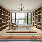 Muted Earthy Tone Horizontal Stripes Rug