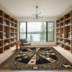 Ornate Black and Gold Paw Radiance Rug