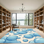 Soft Blue Bubble Cluster Pattern Rug