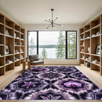 Purple Orchid Phoenix Rune Tie Dye Rug