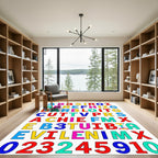 Colorful Block Alphabet Composition Rug