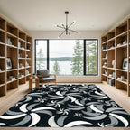 Monochromatic Swirling Pinwheel Rug