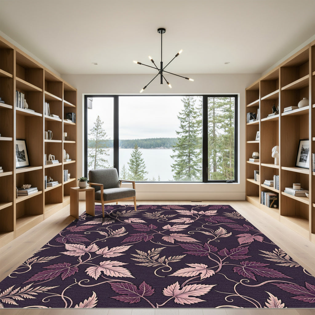 Purple Grapevine Botanical Vines Rug