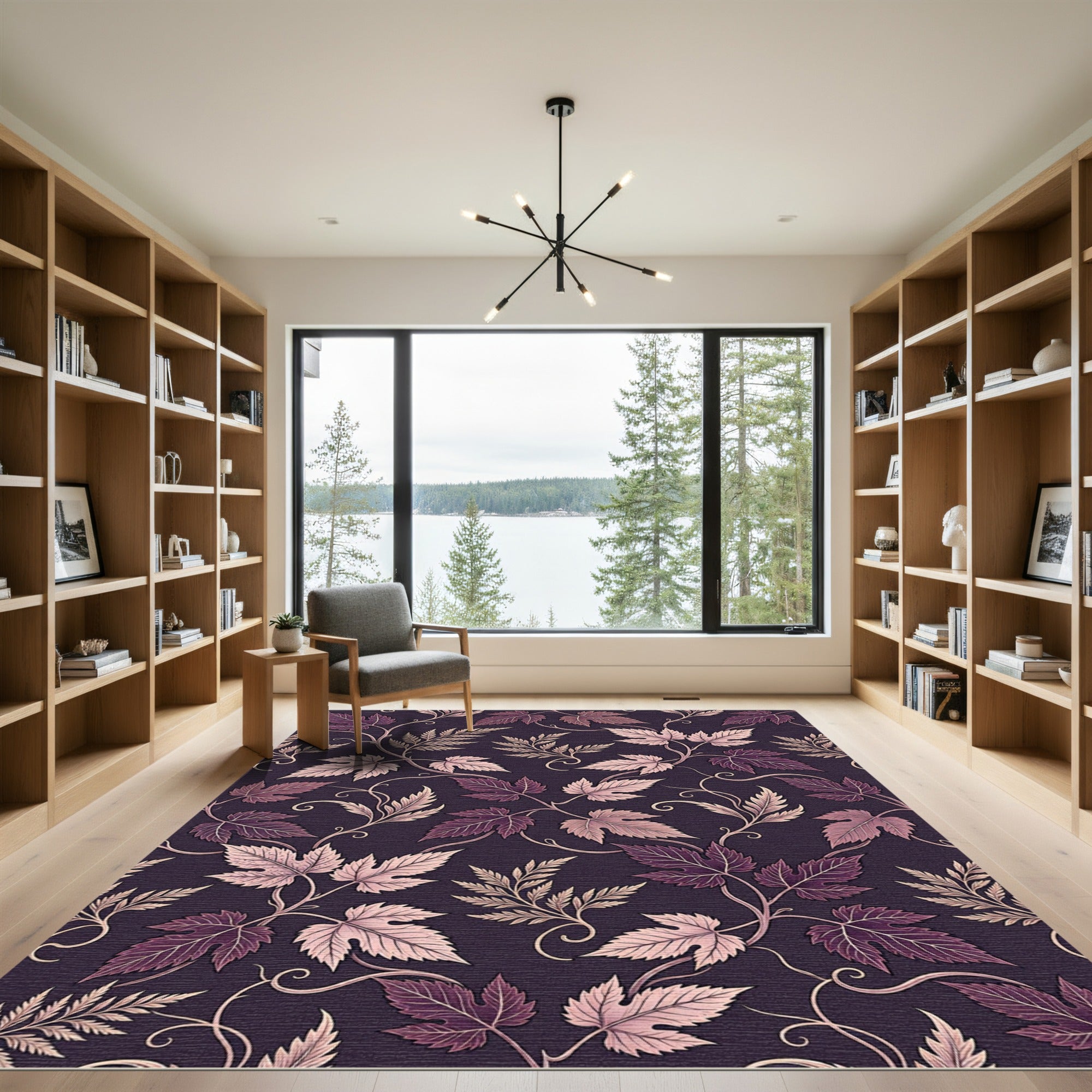 Purple Grapevine Botanical Vines Rug
